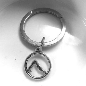 Miniature Yoga Pose Downward Dog Spiritual Charm Gift Key ring Keychain